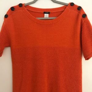 Burnt orange J Crew shortsleeved sweater top